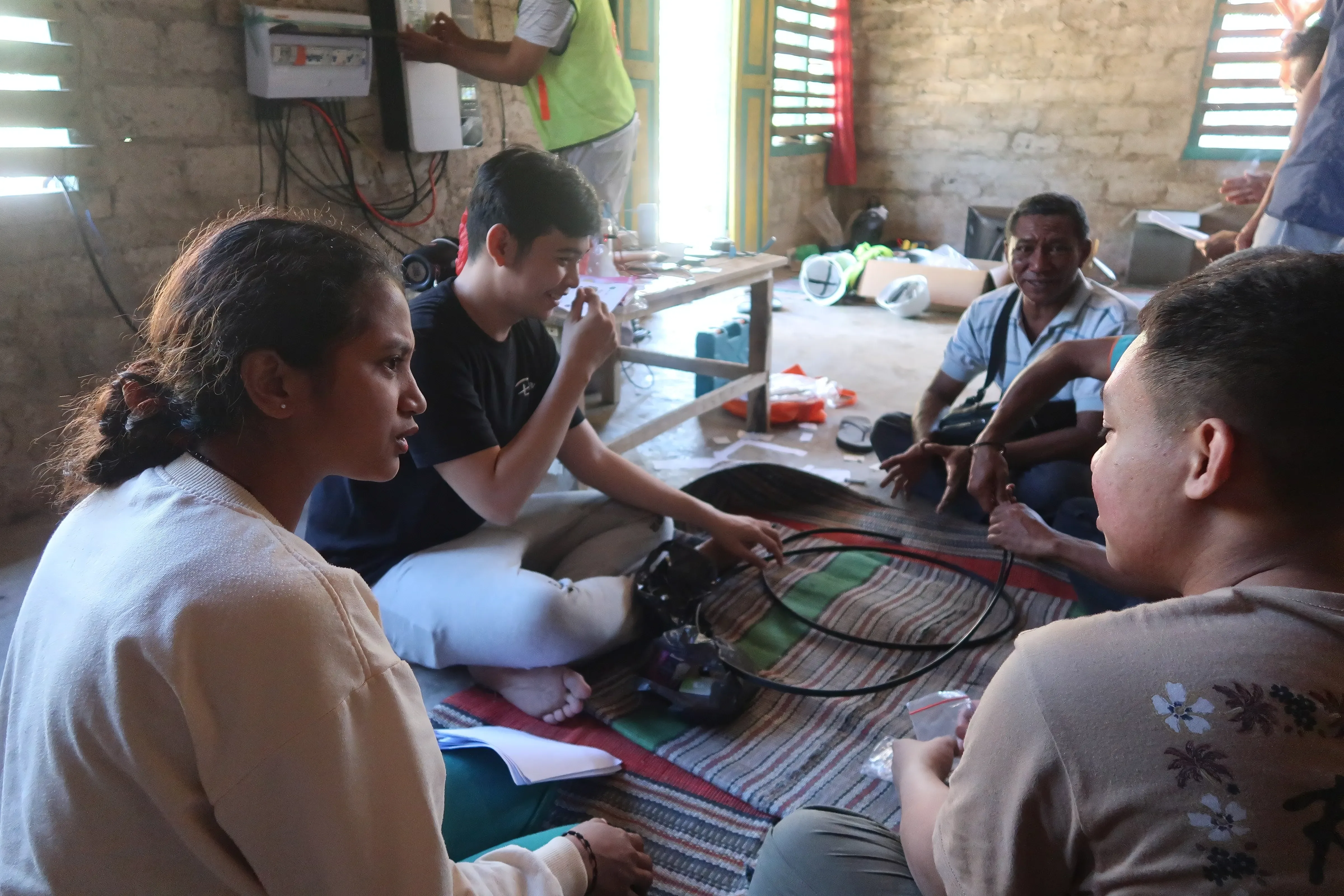 Group of young people having a conversation