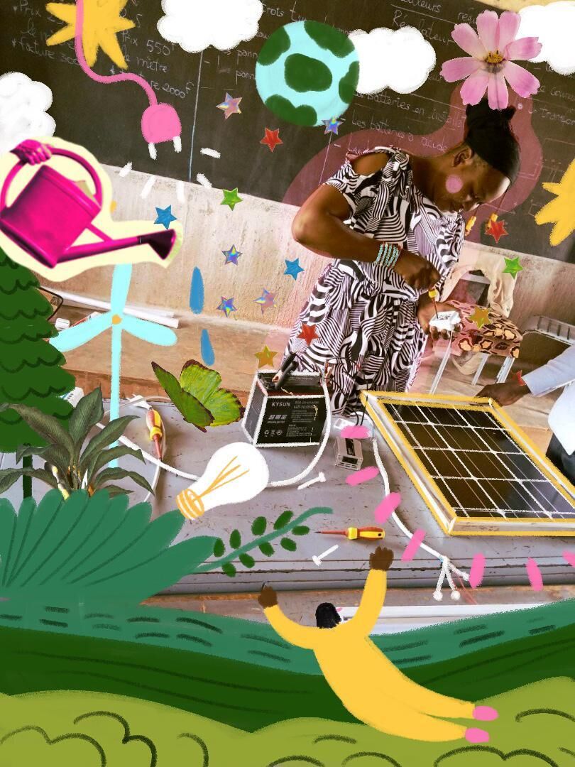 Young woman during a renewable energy workshop.